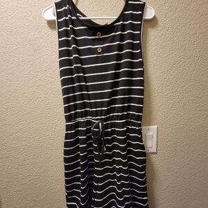 For Gand PL Black And White Stripe Romper Size Large